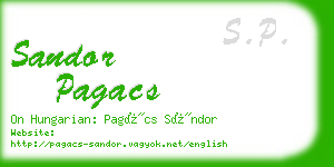 sandor pagacs business card